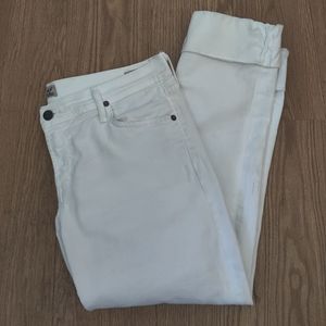 Citizens of Humanity Dina Cropped Straight White Denim Stretch. Sz 31